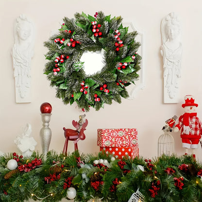 16 Inch Christmas Wreath For Christmas, Holiday Decoration, Home Party