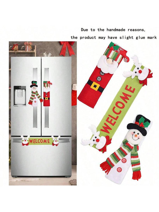 3pcs Christmas Decorations Indoor Home Decor Christmas Refrigerator Handle Covers Christmas Decorations Clearance Xmas Decorations Clearance Christmas Kitchen Decor,Christmas 3PC