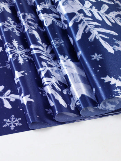 1pc 35*180cm Christmas Snowflakes Design Satin Tablecloth Table Runners, Blue Background Table Runnner Perfect For Decorating Family Christmas Party, 2024 Xmas Decor, New Year 2025 Decor Table Cover, Christmas Blue