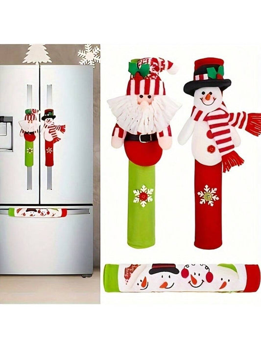 Christmas Set, Christmas Decoration, Interior Home Decoration, Christmas Kitchen Decoration Refrigerator Handle Gloves, Christmas Decorations, Christmas Gifts, Halloween, Halloween Decoration Multicolor