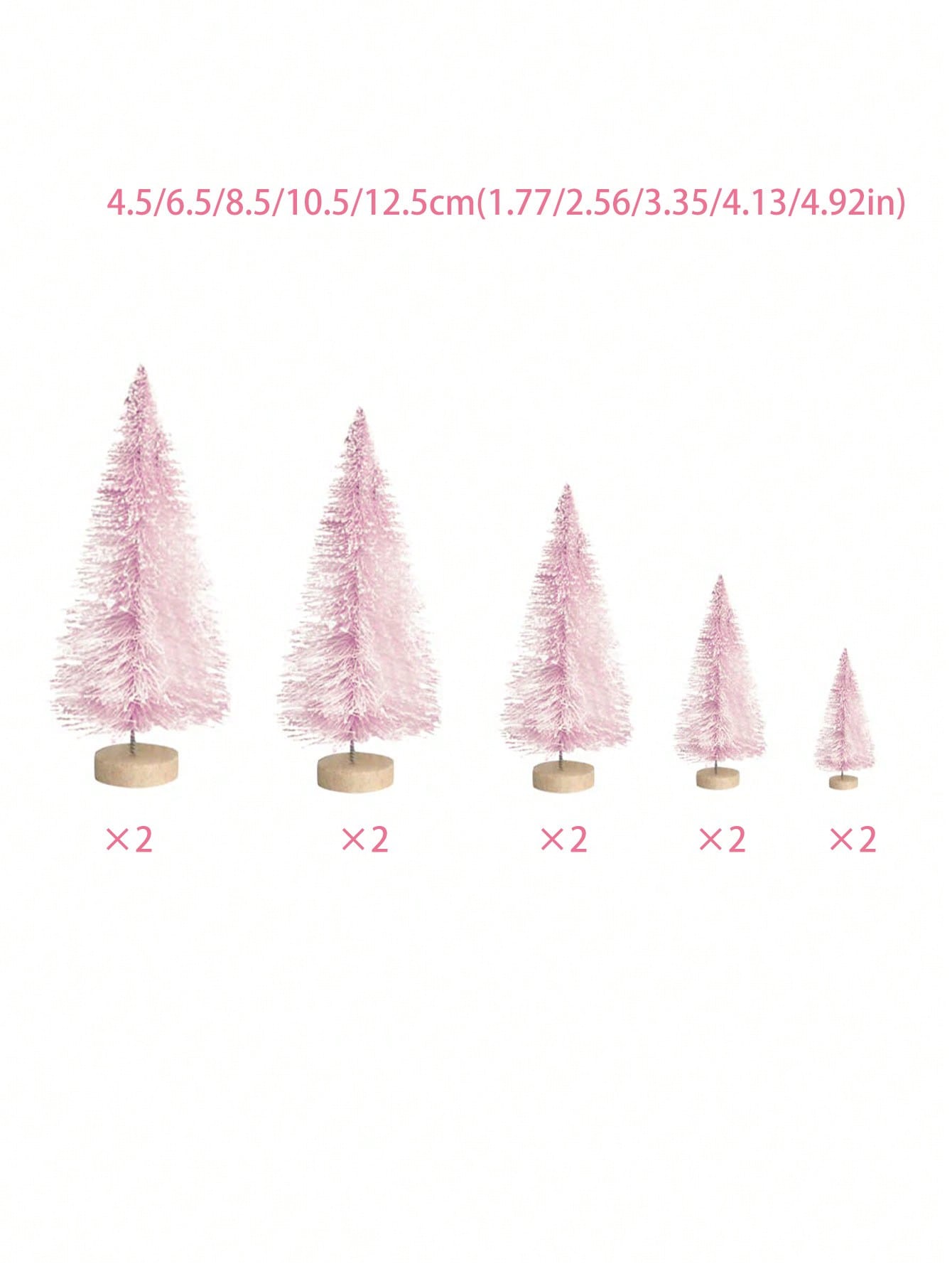 10pcs/5pcs-5Sizes Mini Christmas Tree Wooden Home Table Top Decor Pink For Christmas Party New Year Home Decoration Supply Table Decorations(One-Size:10pcs), Halloween, Halloween Decoration Multicolor