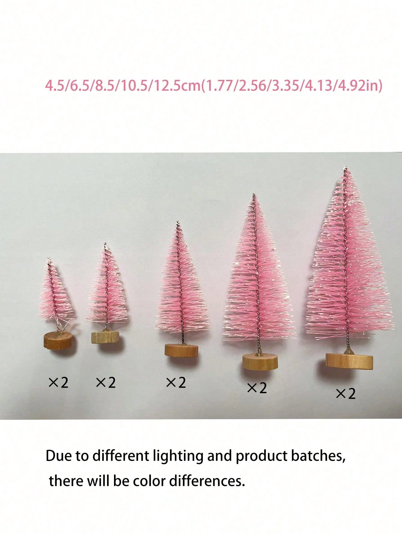 10pcs/5pcs-5Sizes Mini Christmas Tree Wooden Home Table Top Decor Pink For Christmas Party New Year Home Decoration Supply Table Decorations(One-Size:10pcs), Halloween, Halloween Decoration Multicolor