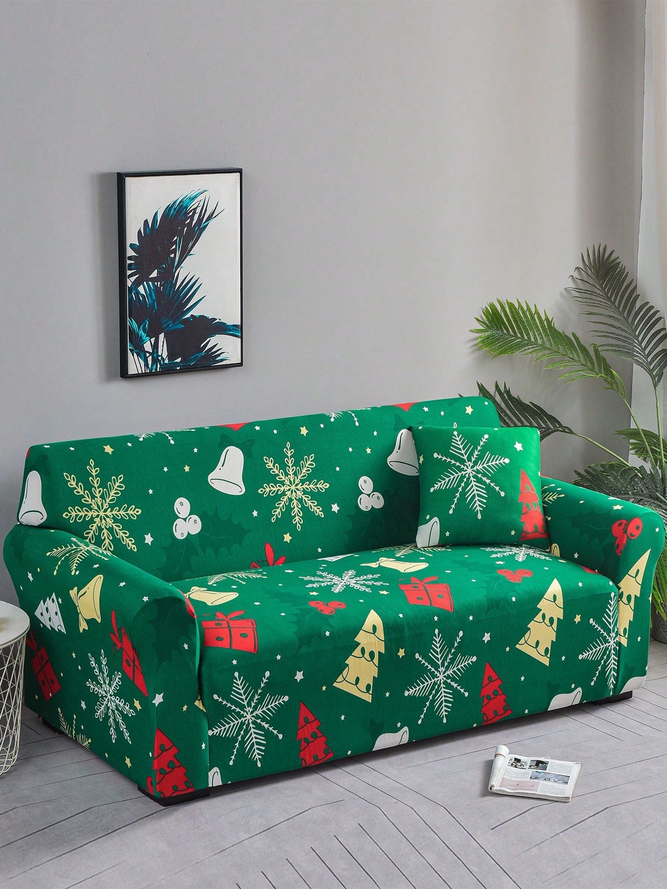 1 PC Christmas Pattern Sofa Cover Stretch Sofa Slipcover Furniture Decoration Multicolor