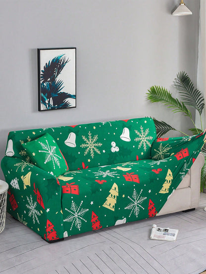 1 PC Christmas Pattern Sofa Cover Stretch Sofa Slipcover Furniture Decoration Multicolor