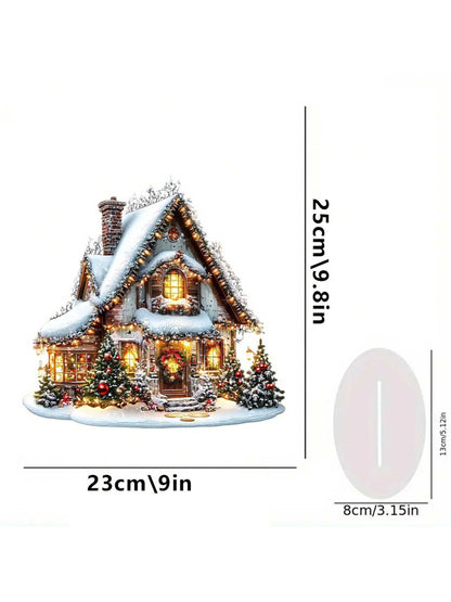 Christmas Table Decorations Waterproof Lighted Christmas House Sign With Base Centerpieces For Home Party Decor White