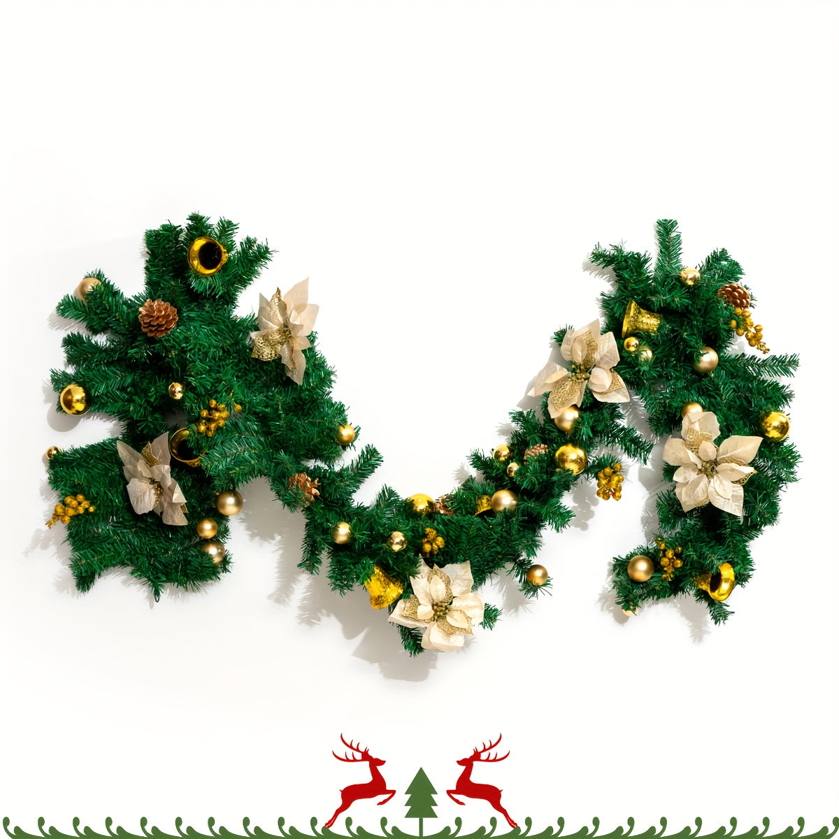 16 Inch Christmas Wreath For Christmas, Holiday Decoration, Home Party