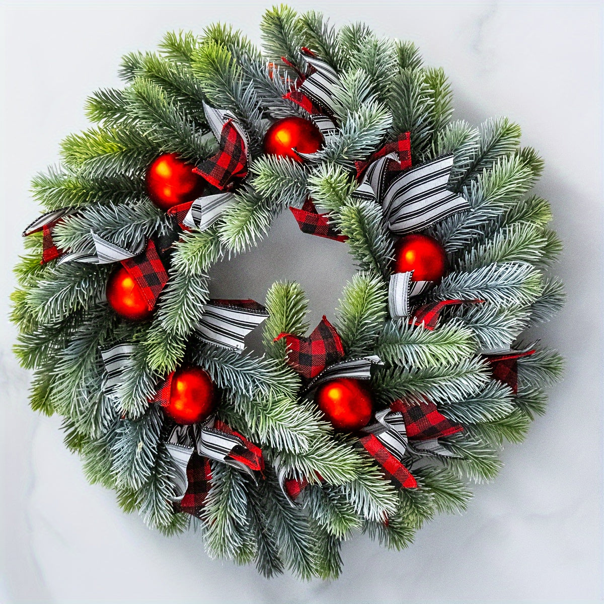 16 Inch Christmas Wreath, Classic Christmas Wreath, Holiday Decoration, Suitable For Christmas, Home Party