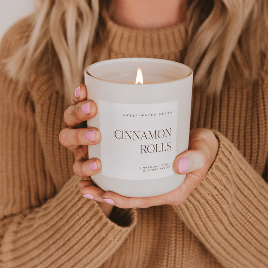 Cinnamon Rolls Soy Candle - Tan Matte Jar - 15 oz