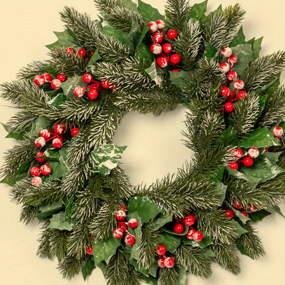 16 Inch Christmas Wreath For Christmas, Holiday Decoration, Home Party