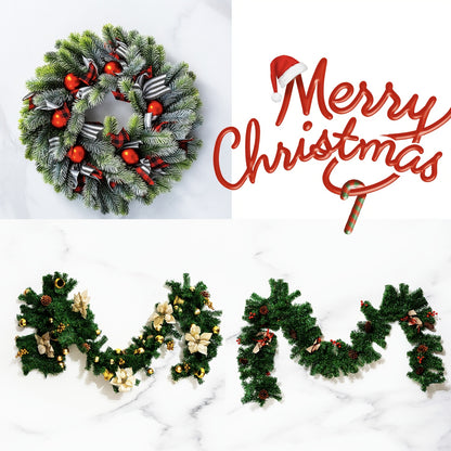 16 Inch Christmas Wreath, Classic Christmas Wreath, Holiday Decoration, Suitable For Christmas, Home Party